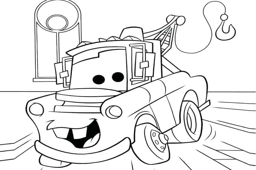 Cars mater colouring image