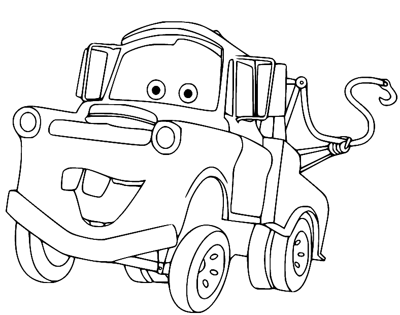 Tow mater coloring page