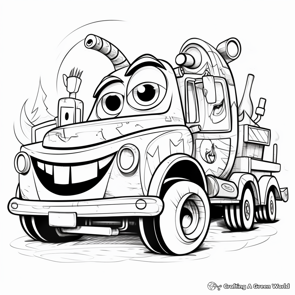 Tow truck coloring pages