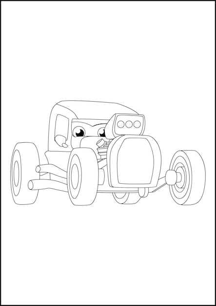 Premium vector simple vehicle coloring pages for kids non editable coloring pages