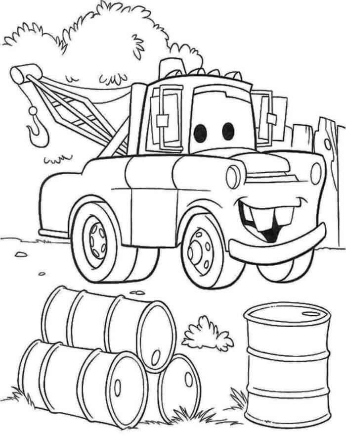 Tow truck coloring page