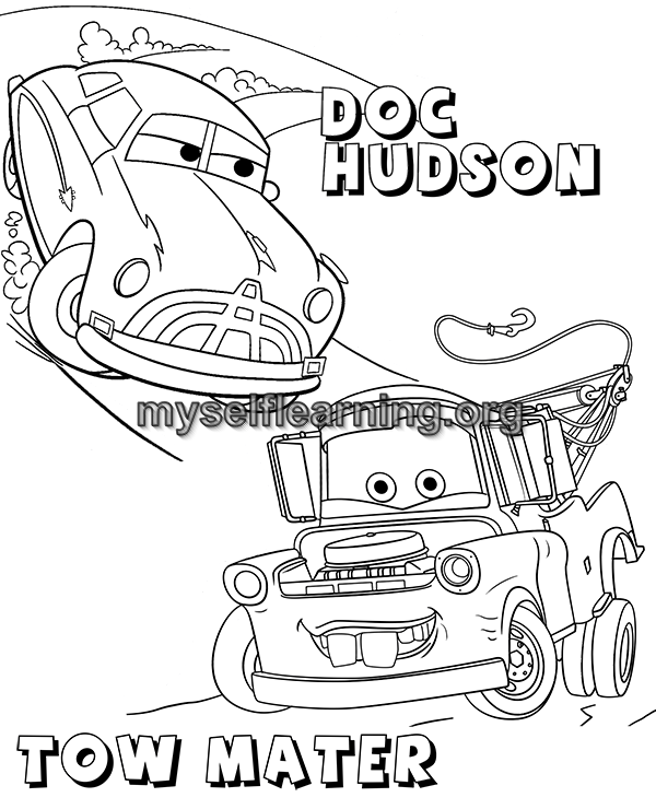 Cars cartoon coloring sheet instant download