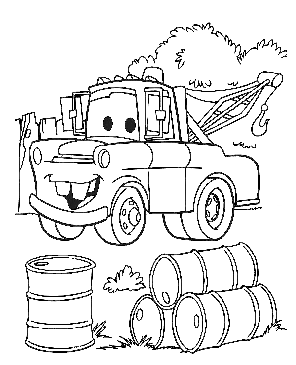 Tow mater coloring sheet cars movie