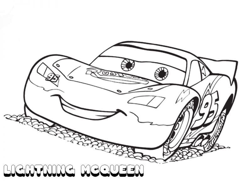 Disney pixar cars lightning mcqueen coloring page