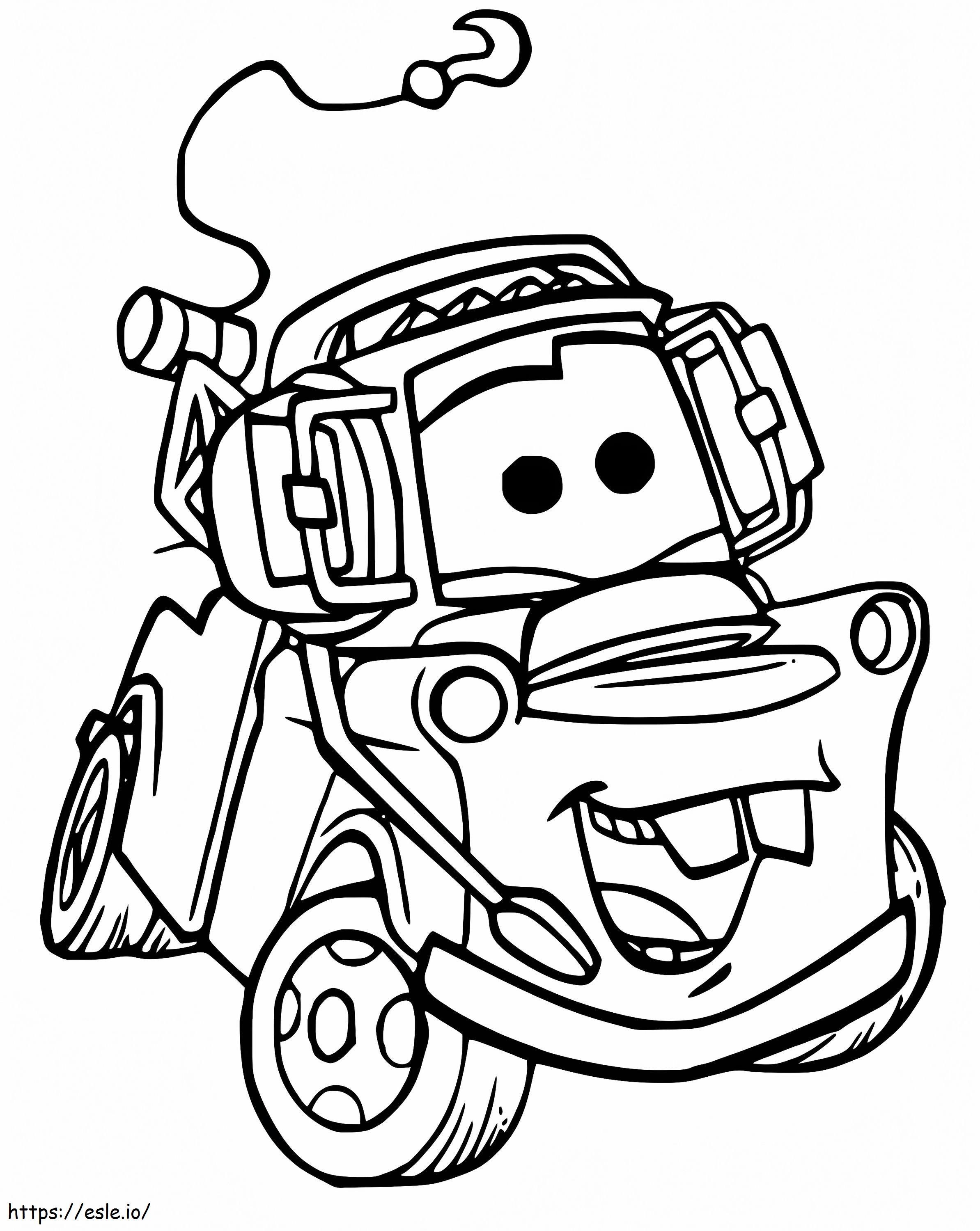 Mater from disney cars coloring page