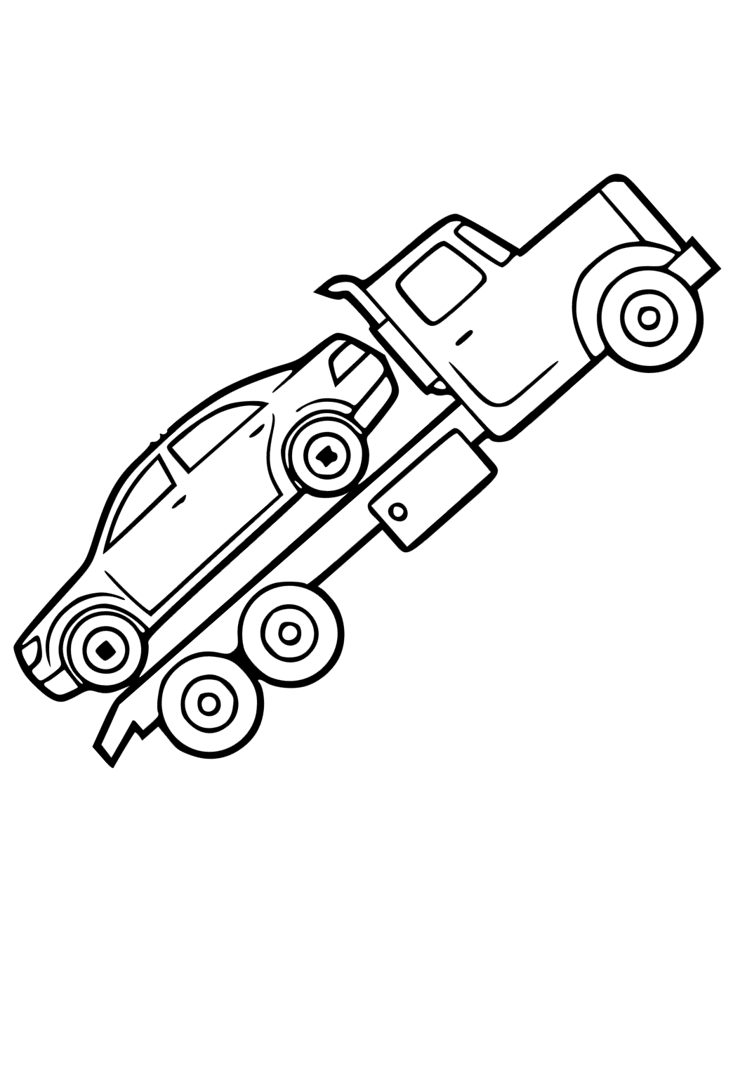 Free printable tow truck shipping coloring page for adults and kids