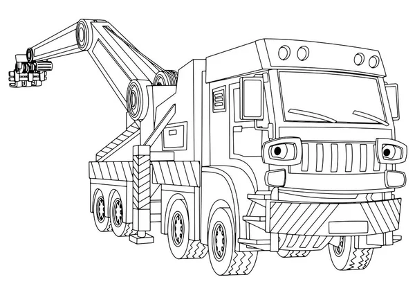 Cartoon happy truck coloring page isolated vector illustration children stock vector by illustratorhft