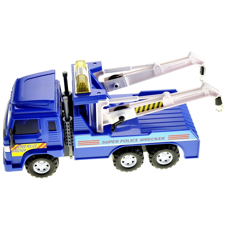 Ready set race big heavy duty police tow truck with friction power