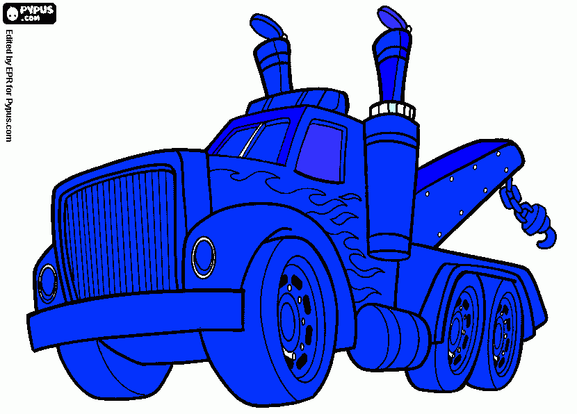 Tow truck coloring page printable tow truck