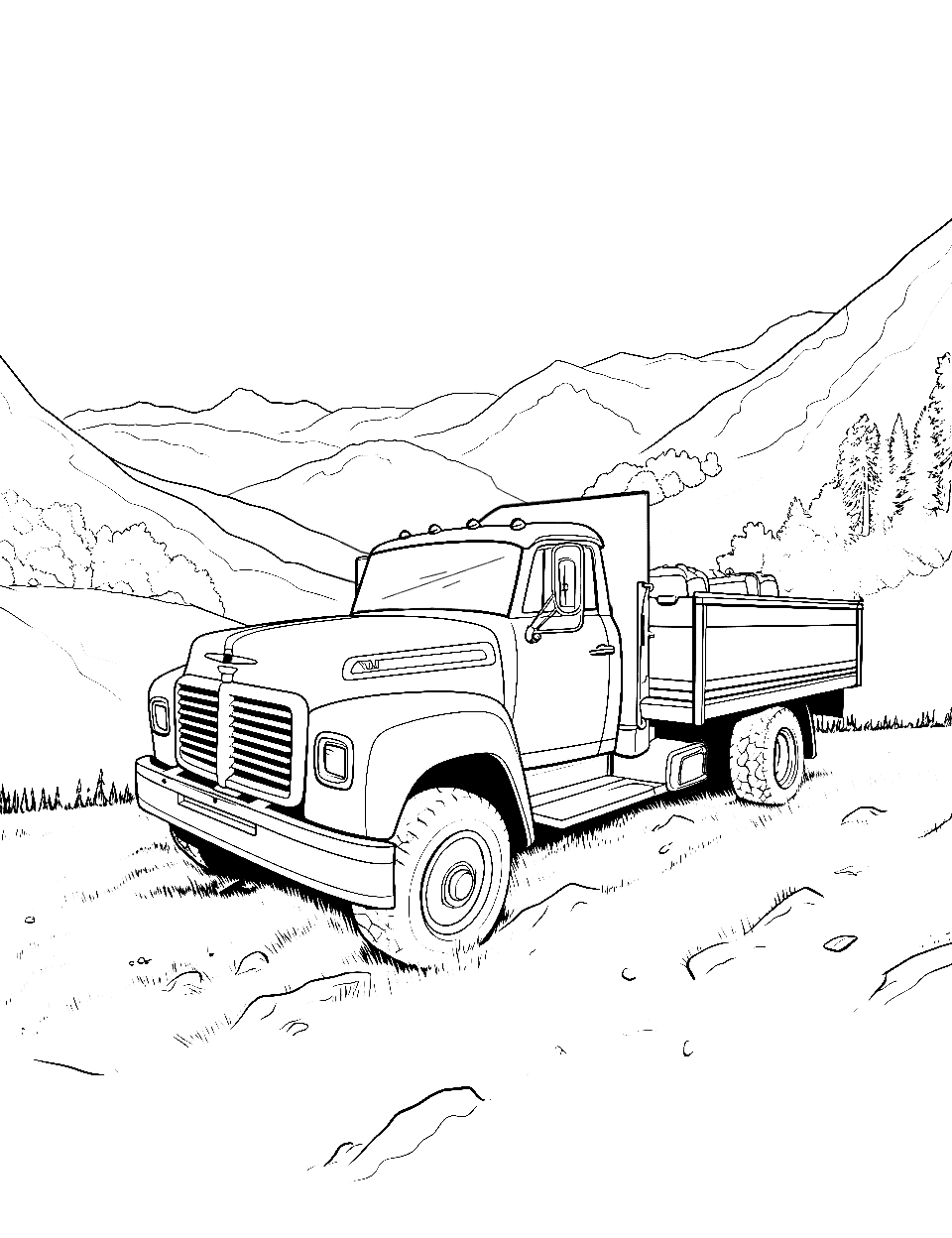 Truck coloring pages free printable sheets