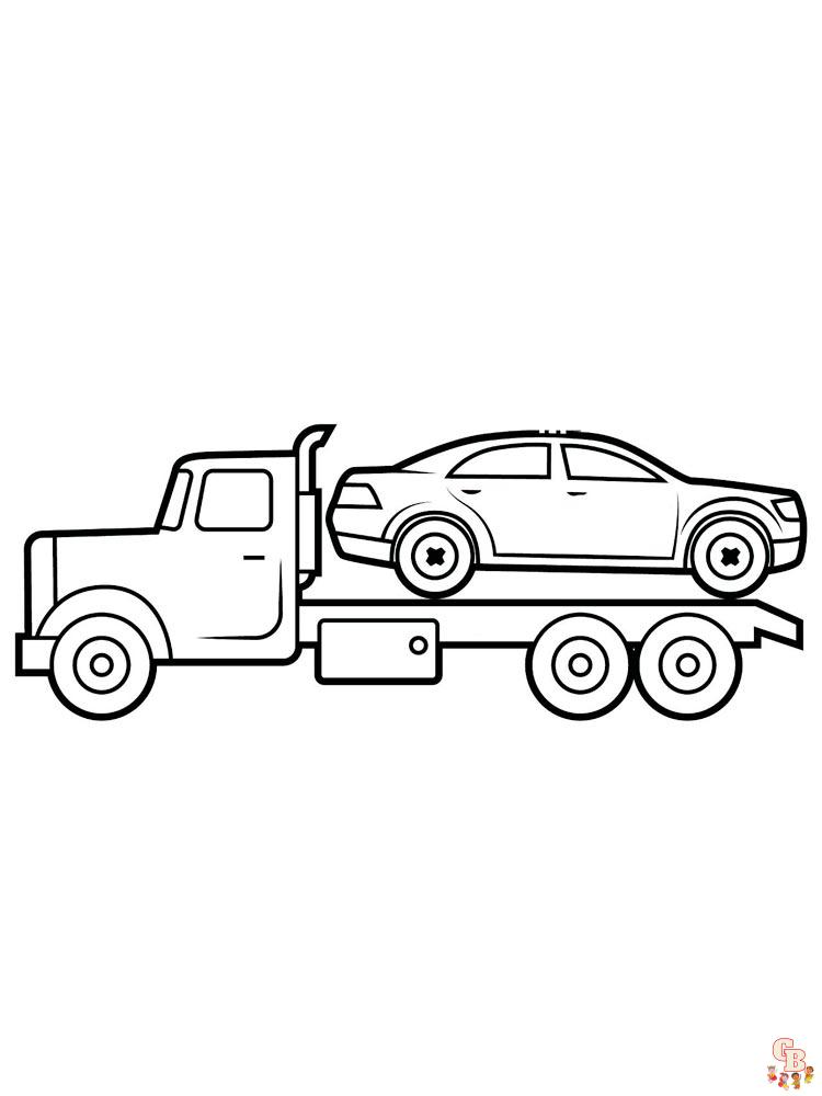 Tow truck coloring pages free printable and easy