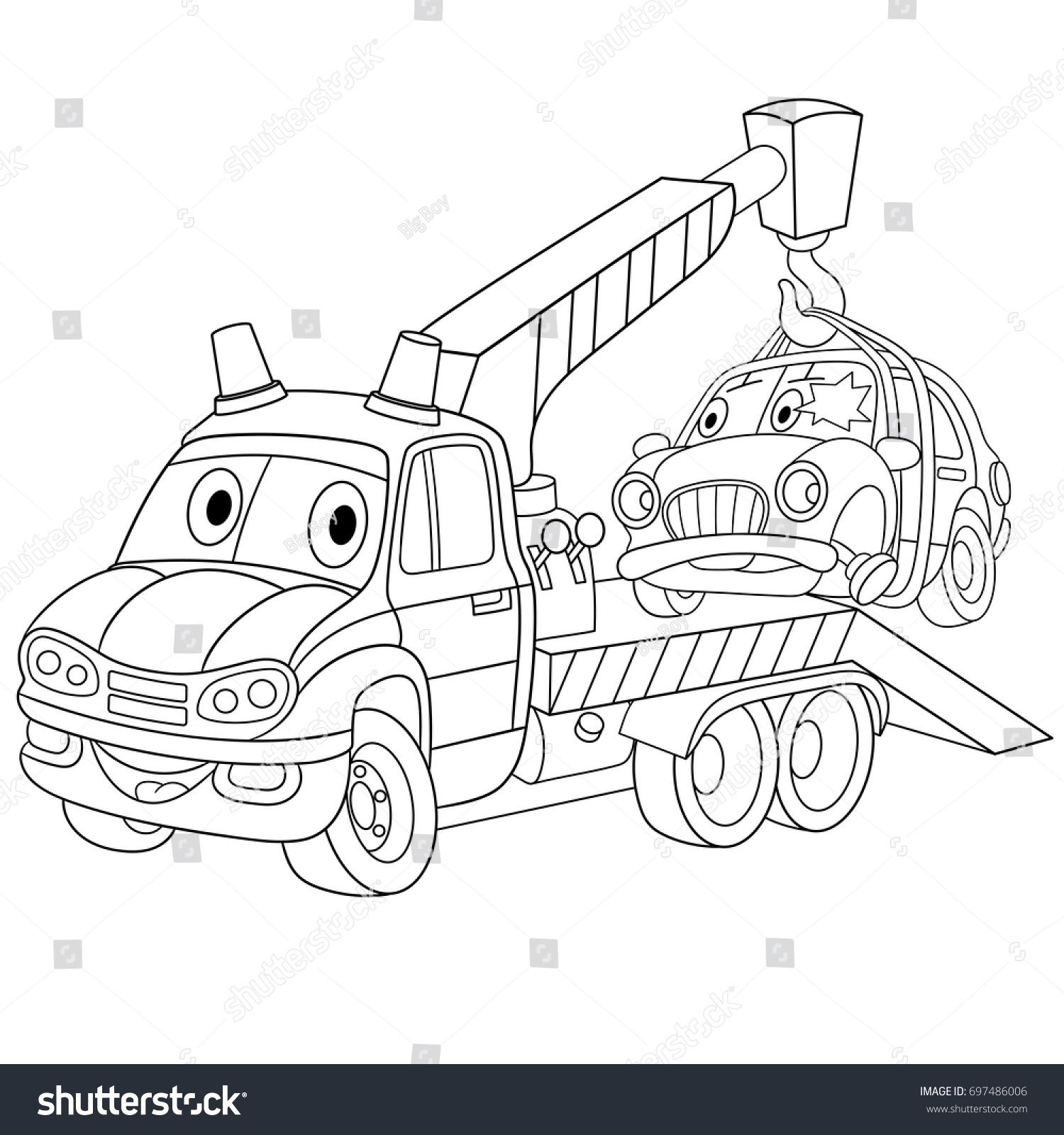 Colorg page cartoon tow truck evacuator stock vector royalty free shutterstock truck colorg pages cars colorg pages colorg pages