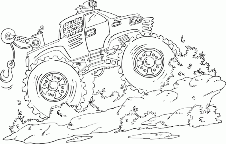 Free printable monster truck coloring pages for kids