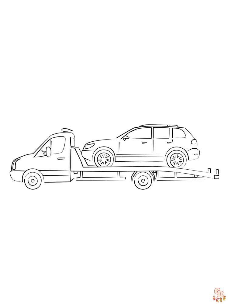 Tow truck coloring pages free printable and easy