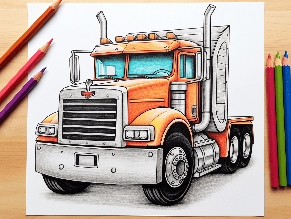 Truck coloring pages free printable sheets