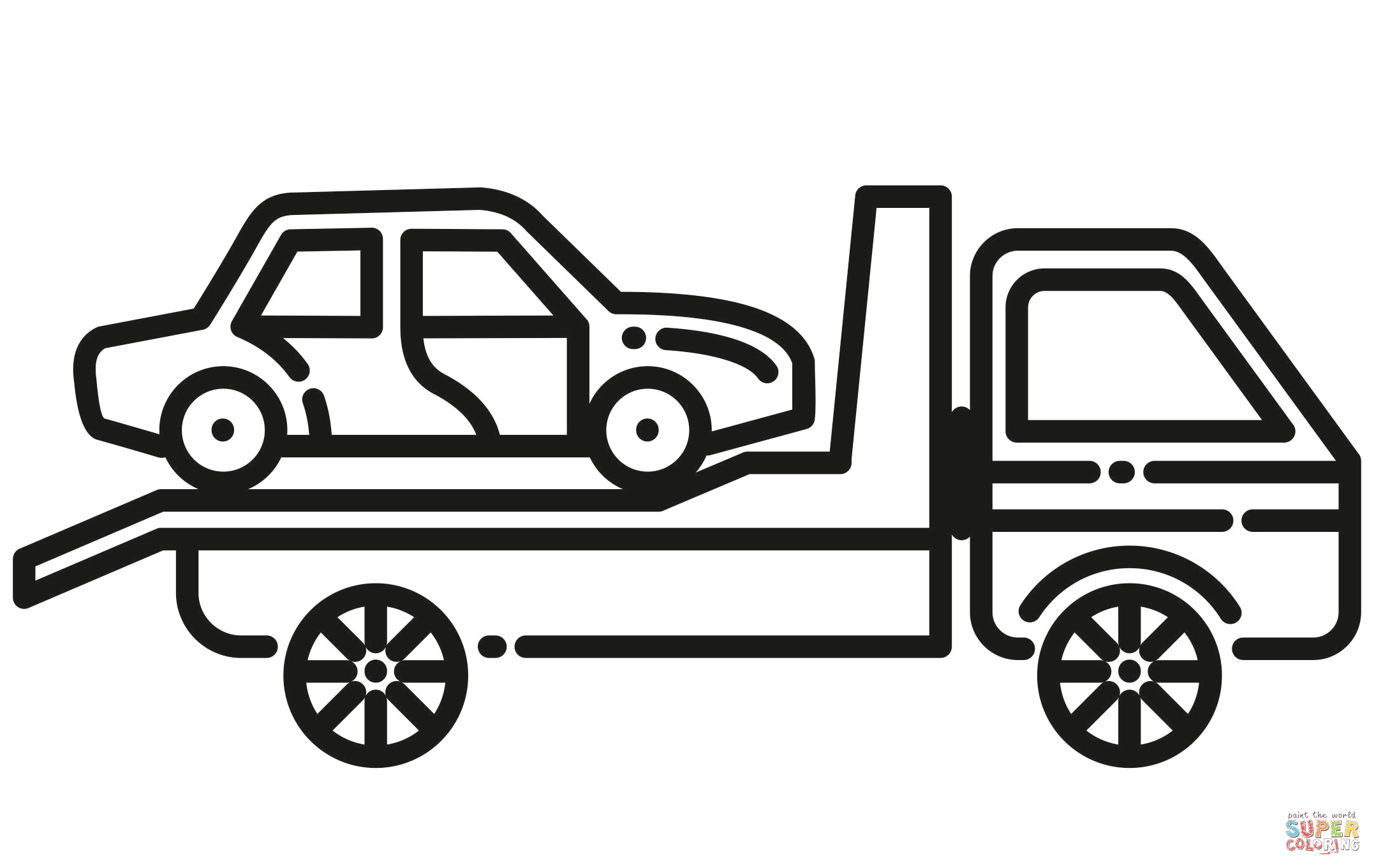 Tow truck coloring page free printable coloring pages