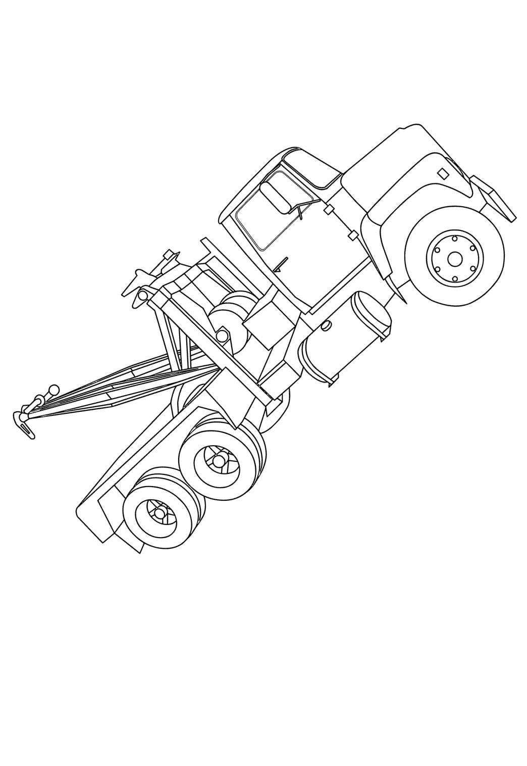 Free printable tow truck tap coloring page for adults and kids