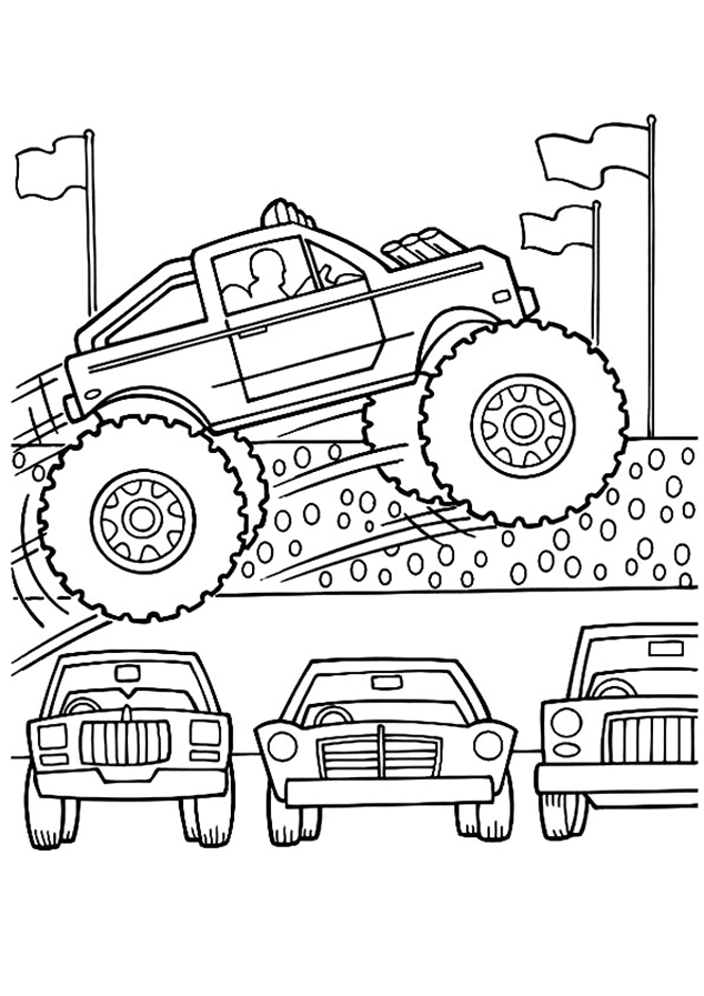 Free printable monster truck coloring pages for kids