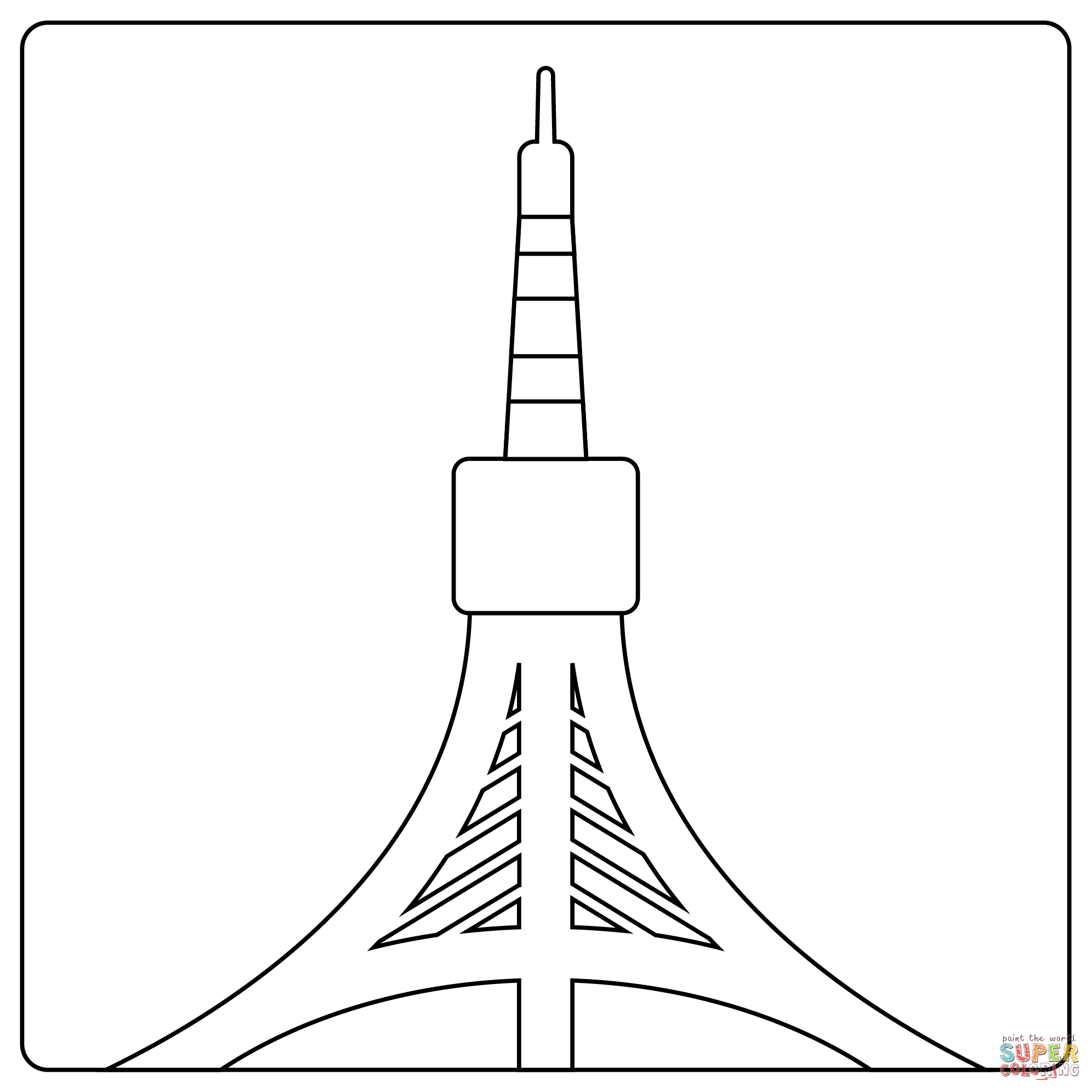 Toyko tower emoji coloring page free printable coloring pages