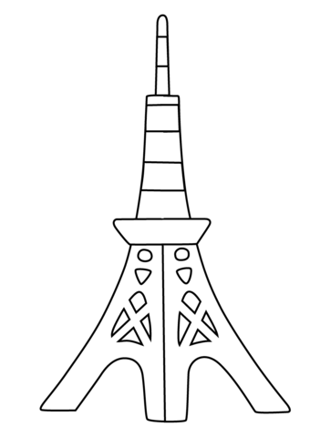 Tokyo tower emoji coloring page free printable coloring pages