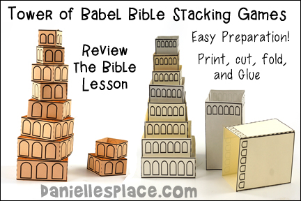 Tower of babel stacking games and activities