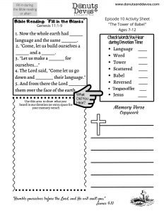 The tower of babel activity sheet ep