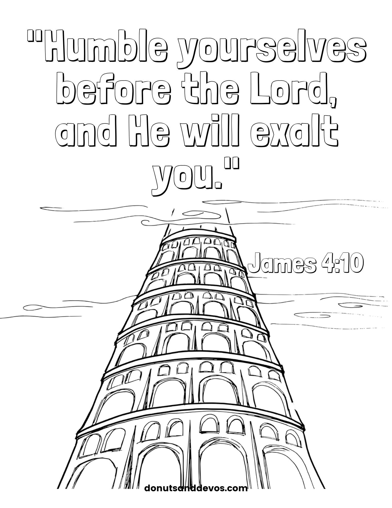 Tower of babel coloring page for kids