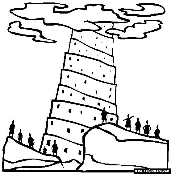 Tower of babel coloring page free tower of babel