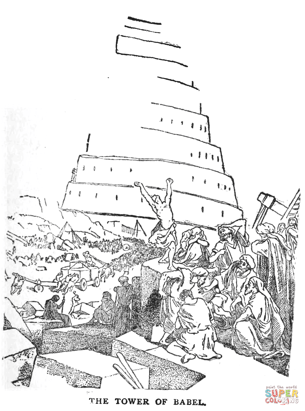 The tower of babel coloring page free printable coloring pages