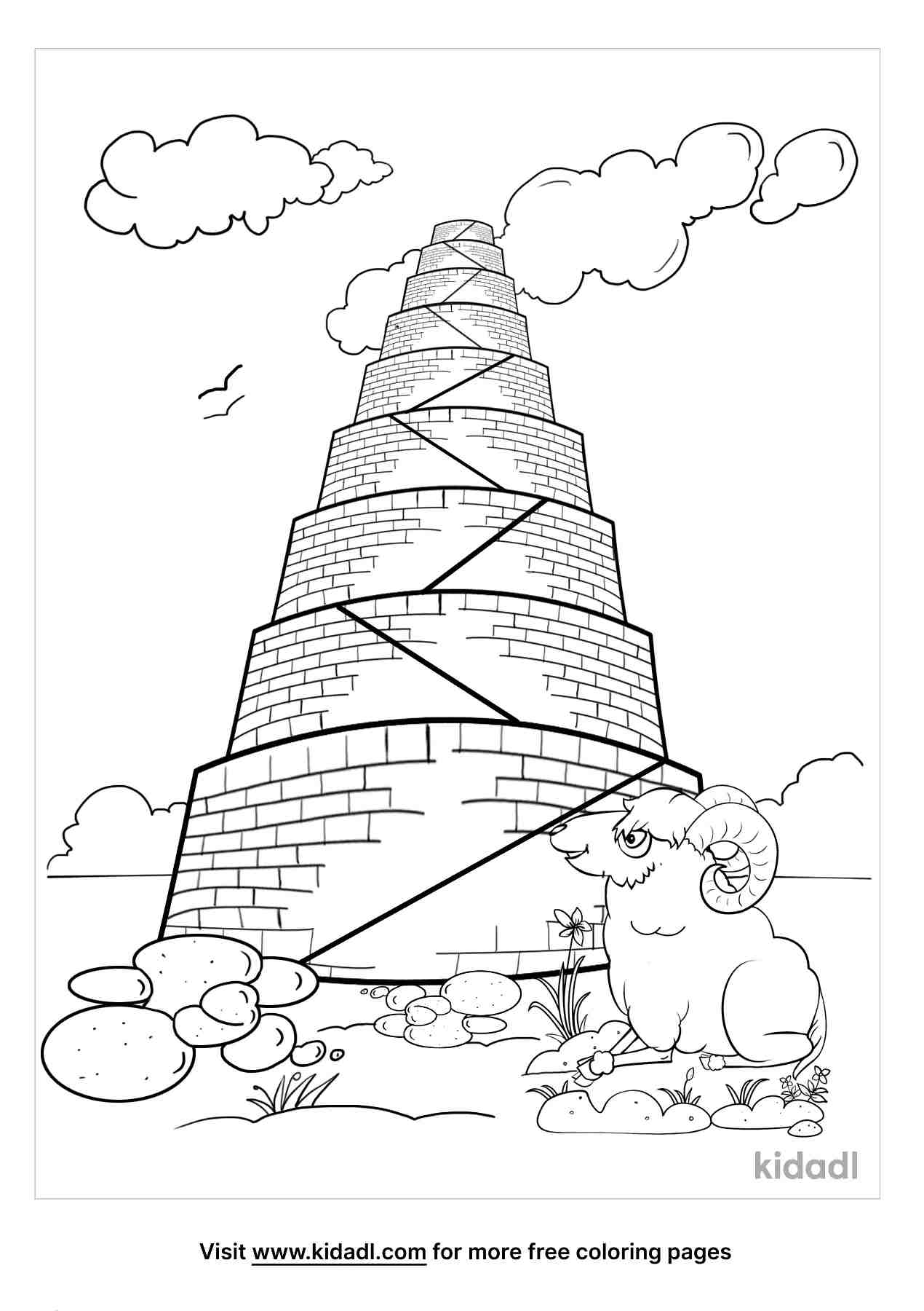 Free tower of babel coloring page coloring page printables