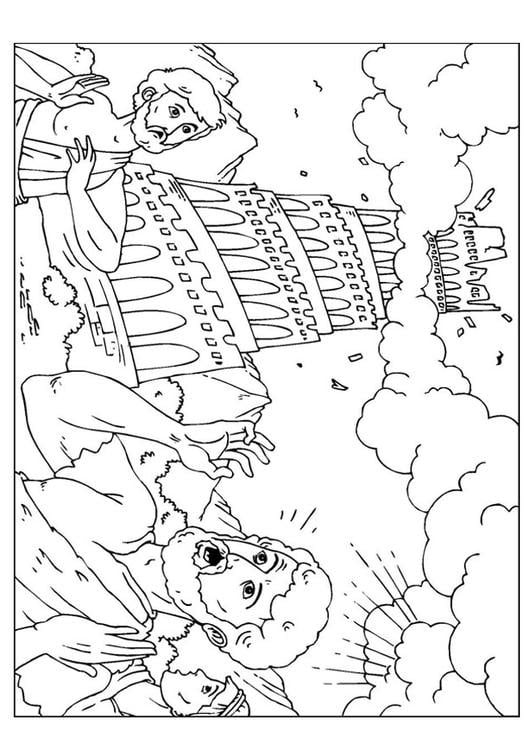 Coloring page tower of babel