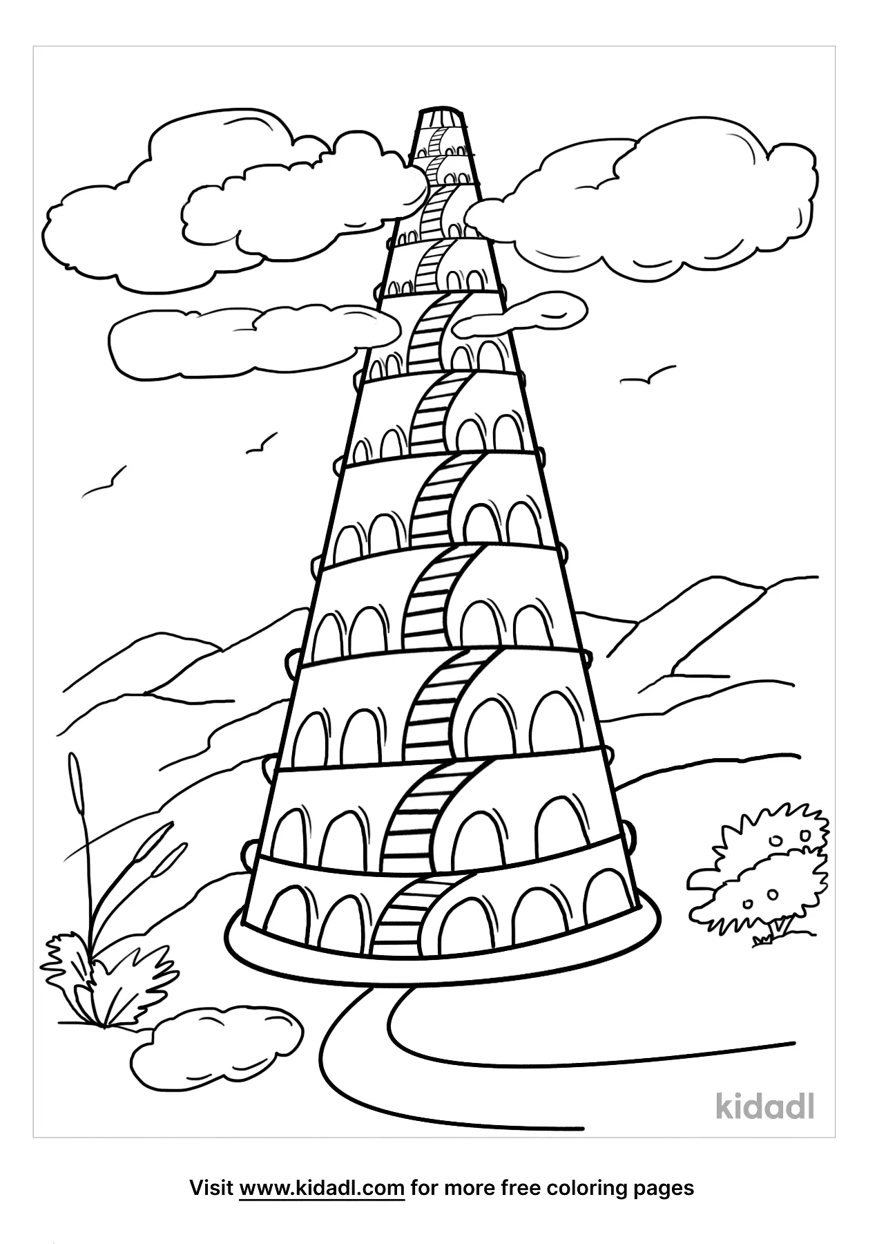 Free tower of babel coloring page coloring page printables