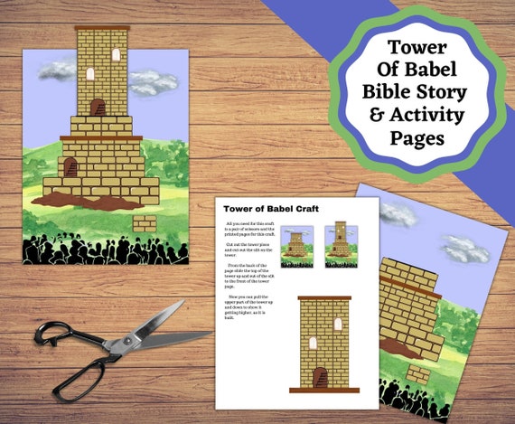 Printable tower of babel crafts story and coloring pages tower of babel bible kids lesson