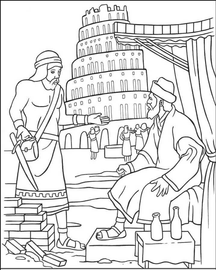 Tower of babel coloring page