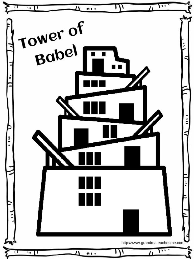 Tower of babel coloring pages pdf