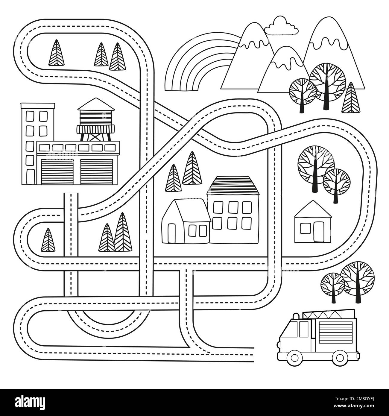 Kids coloring map hi