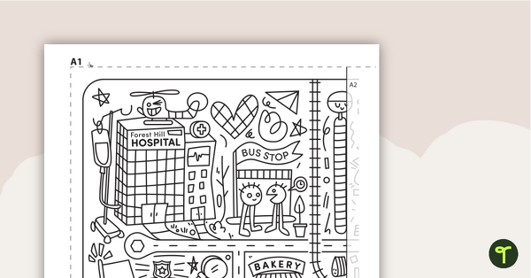 Giant map for colouring â classroom collaboration activity teach starter