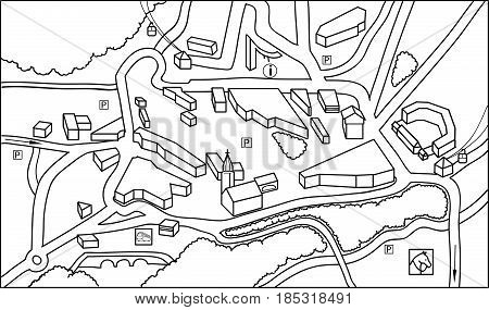 Coloring town map vector photo free trial bigstock