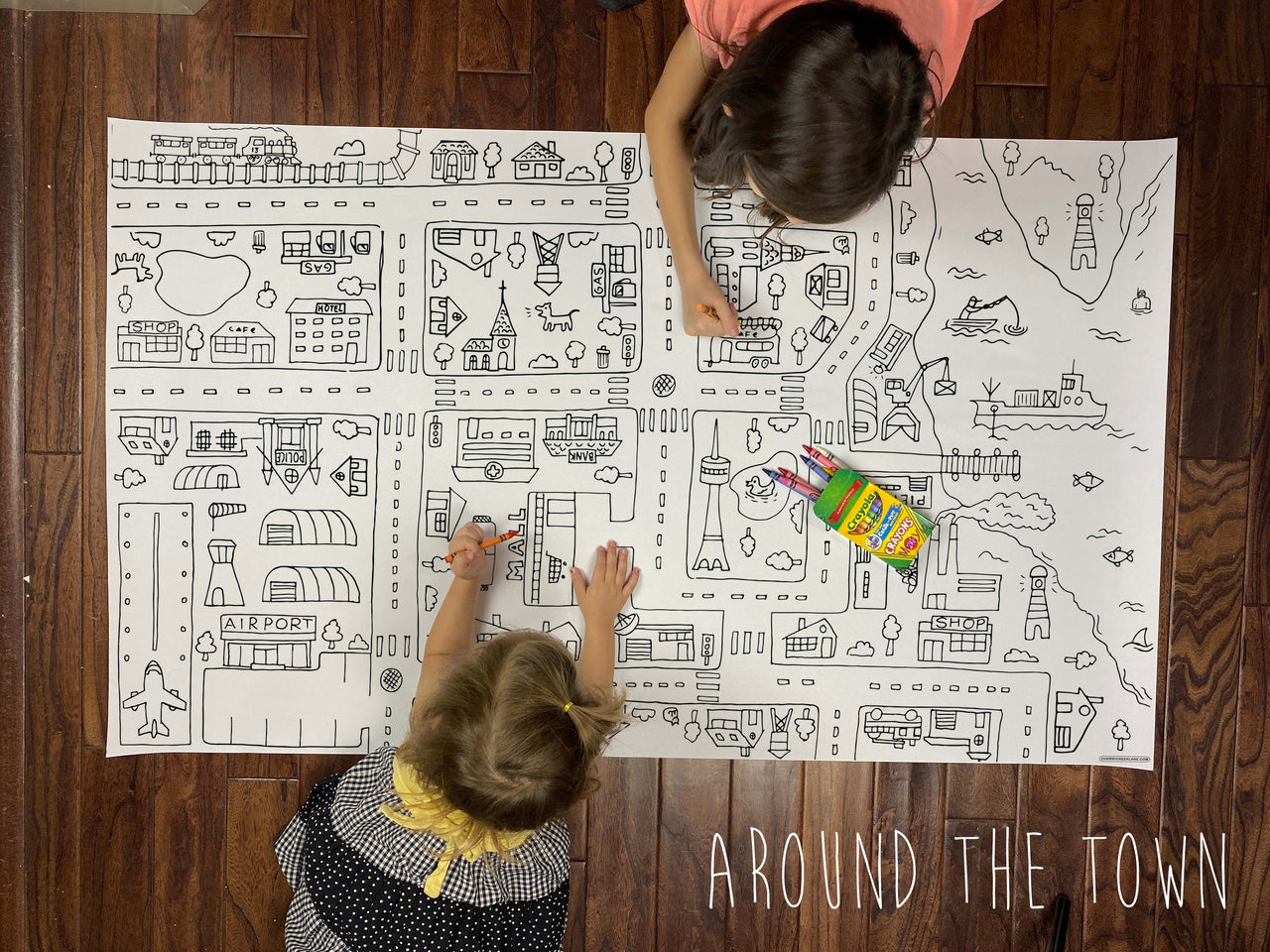 Around the town coloring sheet â