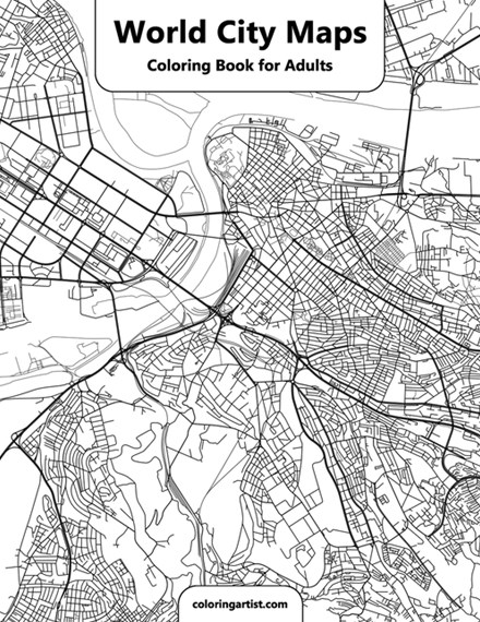 World city maps coloring book for adult by nick snels