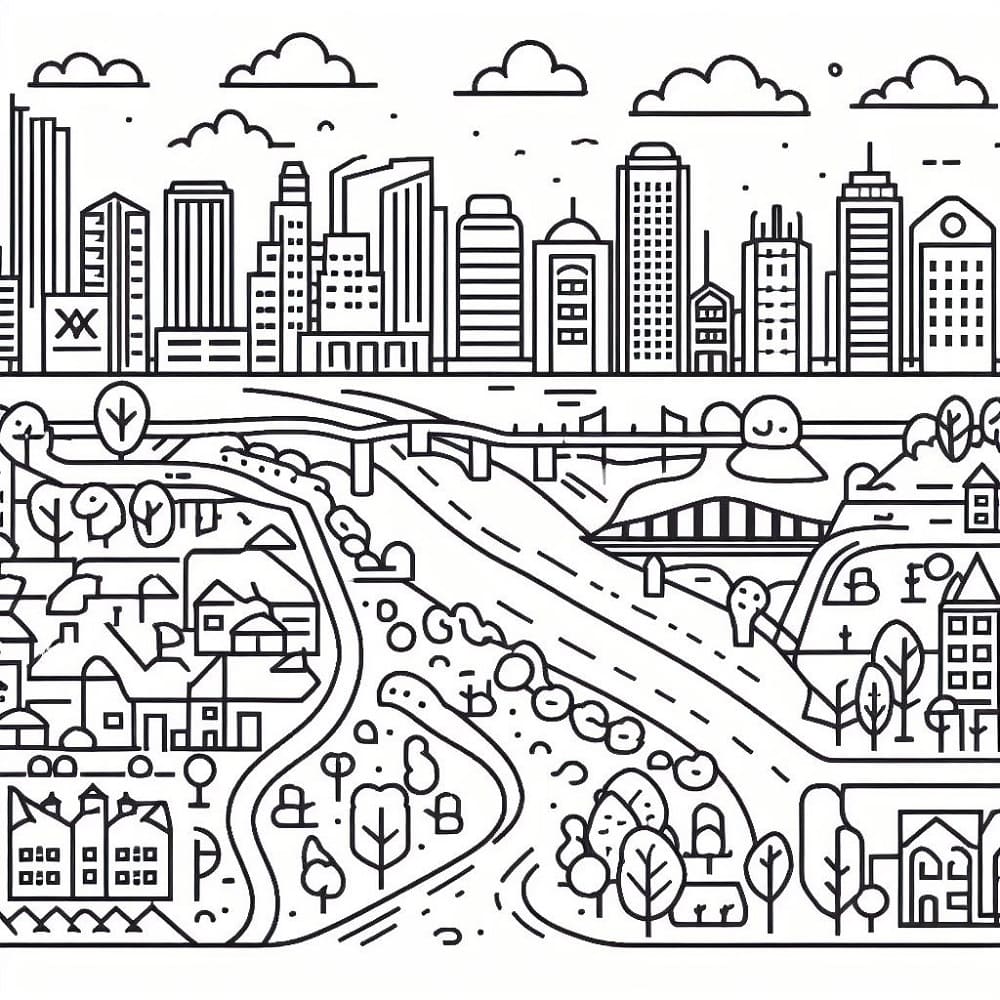 City coloring pages