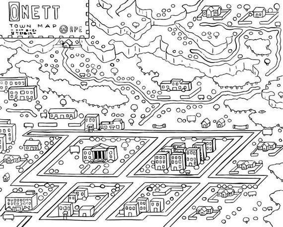 Earthbound onett coloring page digital download instant download