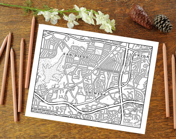 Buy pack san diego coloring pages for adults street map city online in india