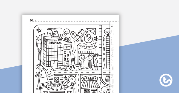 Giant colouring sheet â munity map teach starter