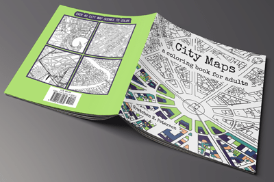 City maps a coloring book for adults