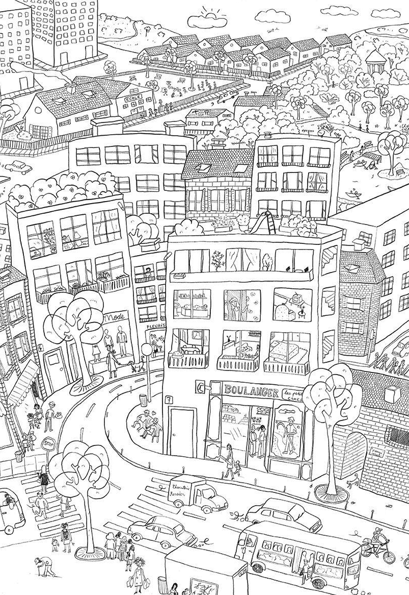 City coloring pages