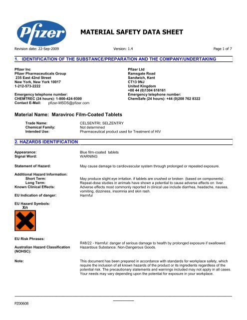 Material safety data sheet