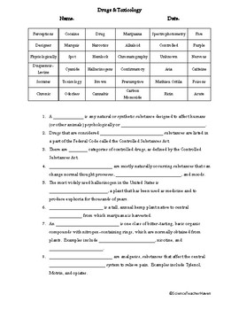 Forensics drugs and toxicology review by science teacher haven tpt