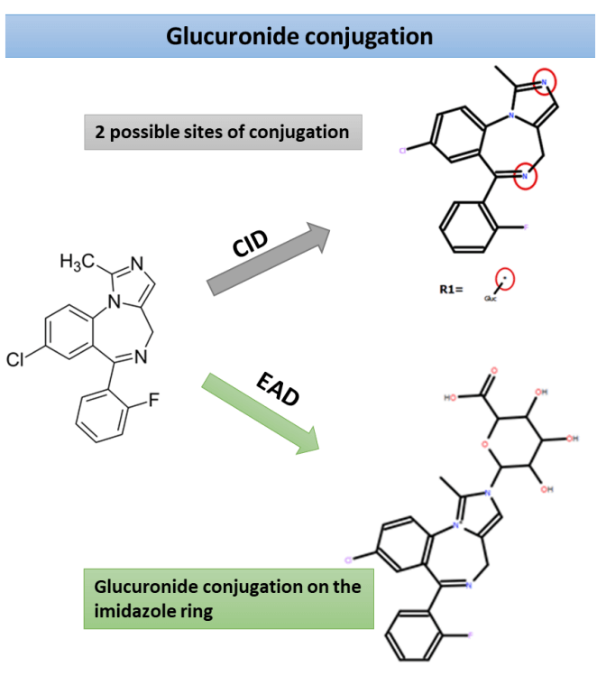 Confident characterization and identification of glucuronide metabolites using diagnostic fragments from electron activated dissociation ead