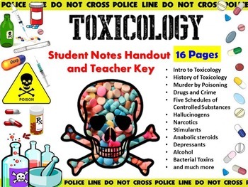 Forensic science toxicology notes handout and key tpt